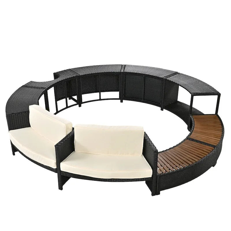 Ensemble de canapés de patio en rotin avec espaces de rangement et coussins confortables