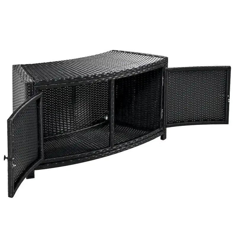 Ensemble de canapés de patio en rotin avec espaces de rangement et coussins confortables