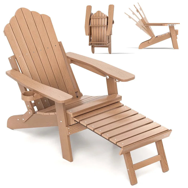 Chaise de jardin Adirondack Costway en HIPS résistante aux intempéries avec - Voir les détails