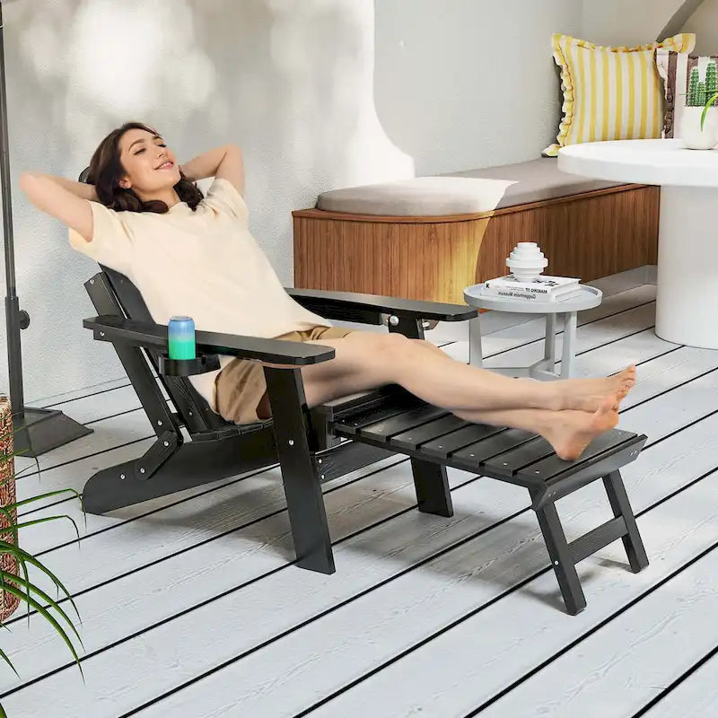 Chaise de jardin Adirondack Costway en HIPS résistante aux intempéries avec - Voir les détails