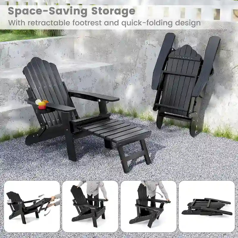 Chaise de jardin Adirondack Costway en HIPS résistante aux intempéries avec - Voir les détails