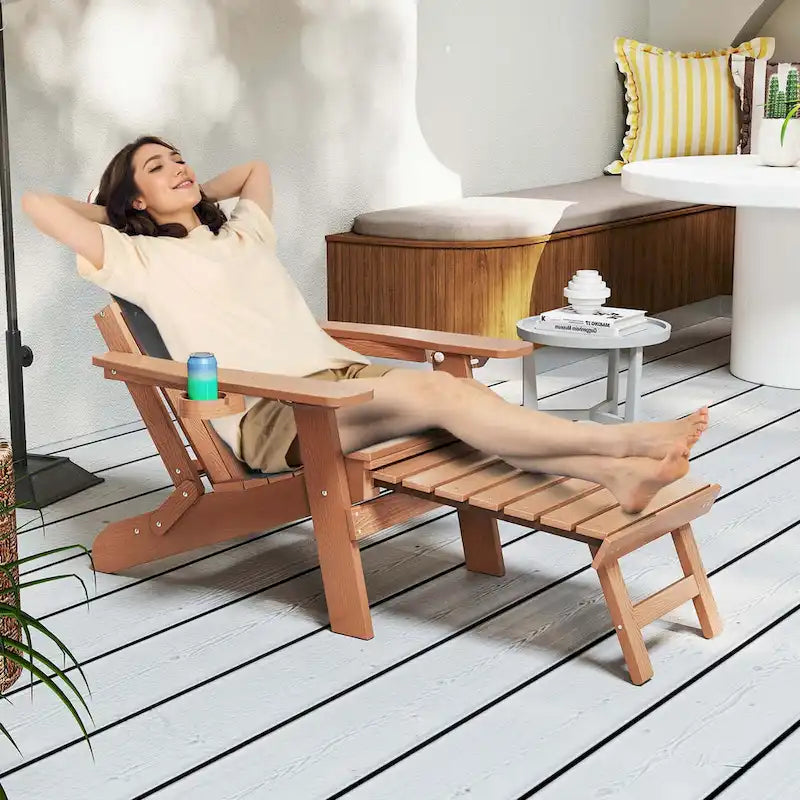 Chaise de jardin Adirondack Costway en HIPS résistante aux intempéries avec - Voir les détails