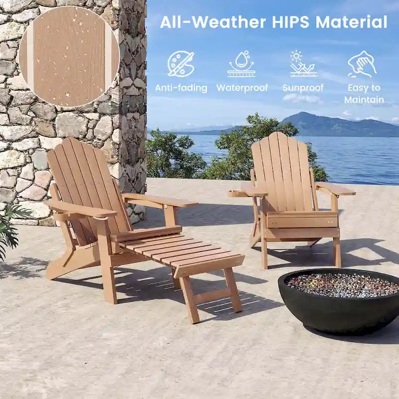 Chaise de jardin Adirondack Costway en HIPS résistante aux intempéries avec - Voir les détails