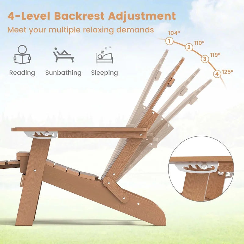 Chaise de jardin Adirondack Costway en HIPS résistante aux intempéries avec - Voir les détails