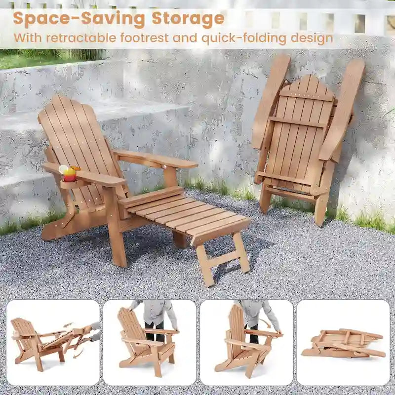Chaise de jardin Adirondack Costway en HIPS résistante aux intempéries avec - Voir les détails