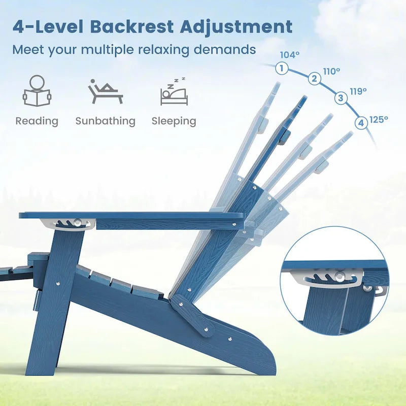 Chaise de jardin Adirondack Costway en HIPS résistante aux intempéries avec - Voir les détails
