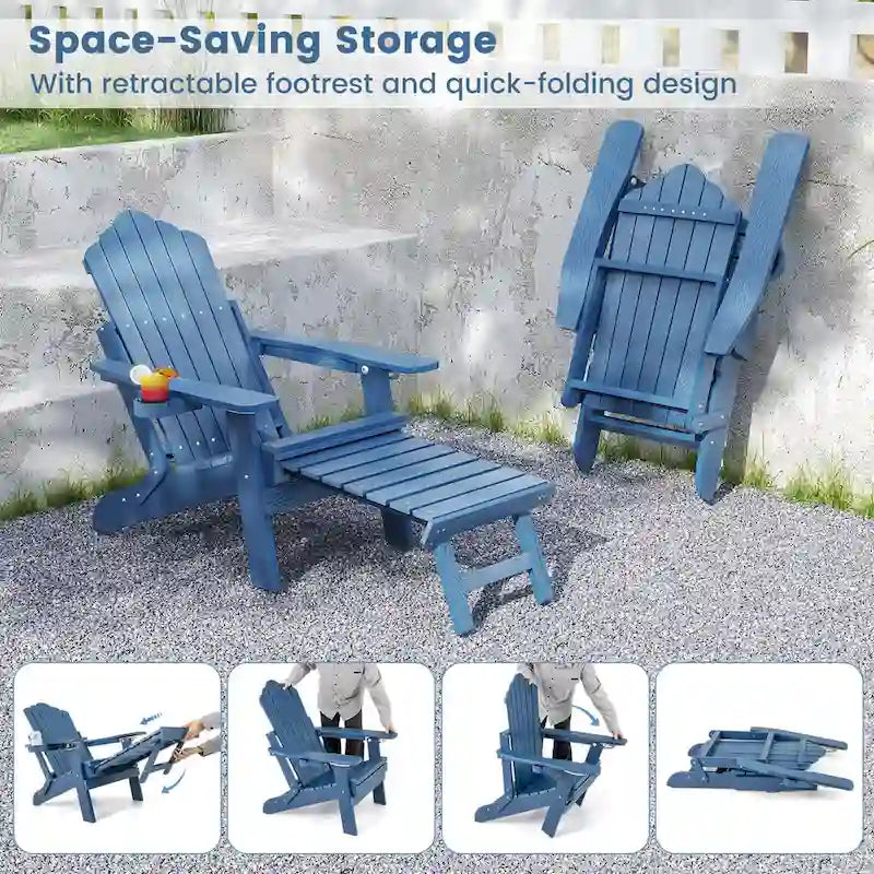 Chaise de jardin Adirondack Costway en HIPS résistante aux intempéries avec - Voir les détails