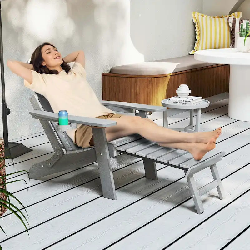 Chaise de jardin Adirondack Costway en HIPS résistante aux intempéries avec - Voir les détails