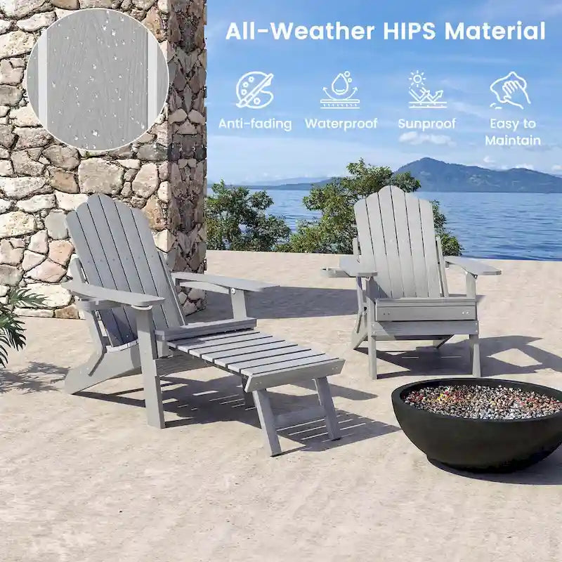 Chaise de jardin Adirondack Costway en HIPS résistante aux intempéries avec - Voir les détails