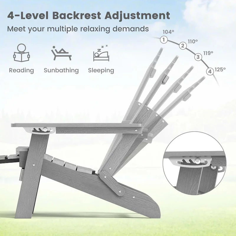 Chaise de jardin Adirondack Costway en HIPS résistante aux intempéries avec - Voir les détails