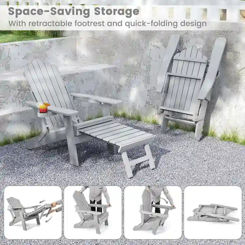 Chaise de jardin Adirondack Costway en HIPS résistante aux intempéries avec - Voir les détails