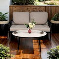 2PC Outdoor Aluminum Patio Furniture Loveseat Sofa Conversation/Chat Set