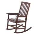 Fauteuil à bascule en bois d'acacia de style rustique, mobilier de patio en bois massif intérieur/extérieur avec design ergonomique et finition résistante aux intempéries