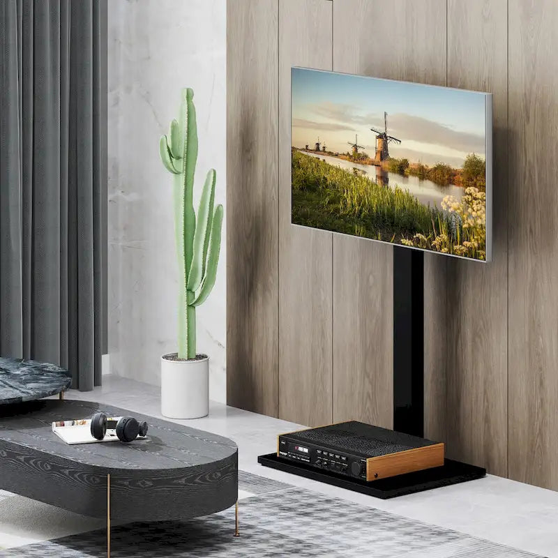 Gymax Floor TV Stand Universal TV Stand for 32-70 Inch TVs up to 110