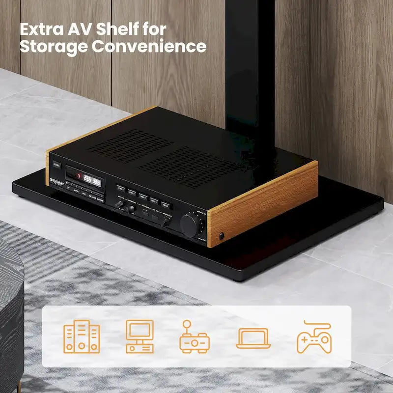 Gymax Floor TV Stand Universal TV Stand for 32-70 Inch TVs up to 110