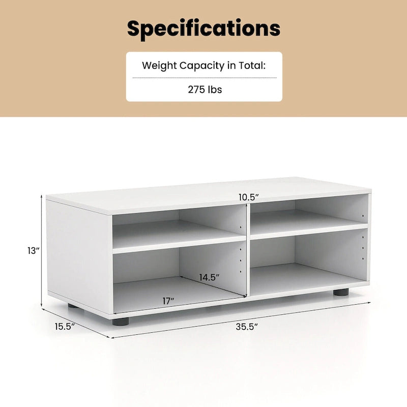 Meuble TV Gymax avec 4 compartiments