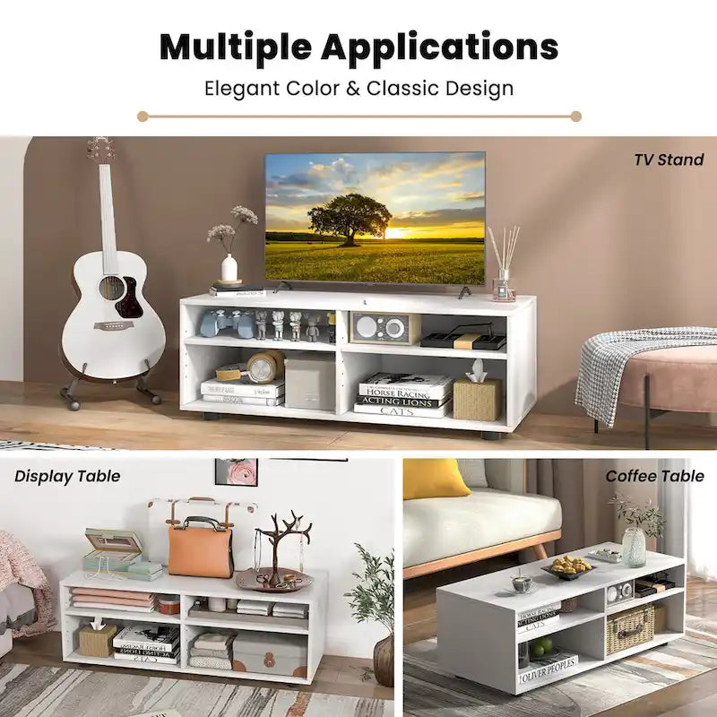 Meuble TV Gymax avec 4 compartiments
