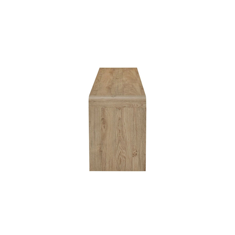 Meuble TV Maria, 2 tiroirs et étagères, bois beige 180 cm