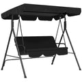 Balançoire de jardin 3 places Outsunny avec coussin amovible et auvent inclinable réglable pour terrasse, jardin, bord de piscine