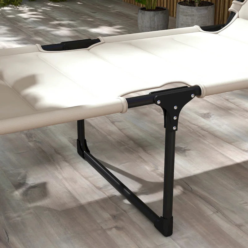Chaise longue pliante d'extérieur, transat réglable avec pare-soleil, oreiller rembourré pour la plage, le camping