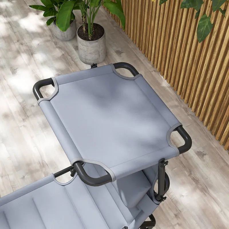 Chaise longue pliante d'extérieur, transat réglable avec pare-soleil, oreiller rembourré pour la plage, le camping