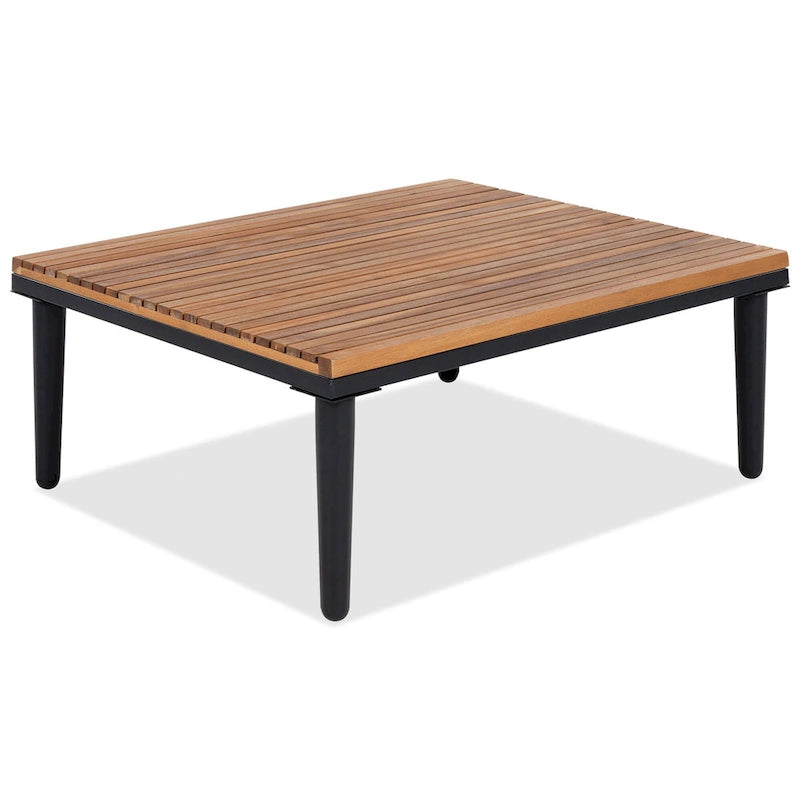 Ensemble de mobilier de patio – Canapé d'angle convertible en L avec table d'appoint, chaise longue et table basse, canapé sectionnel d'extérieur