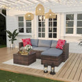 Salon de jardin 5 pièces avec table basse pour l'extérieur