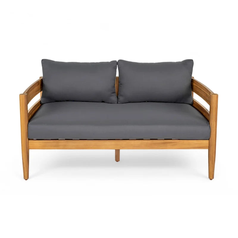 Christopher Knight Home - Ensemble causeuse et table basse d'extérieur en bois d'acacia Ethan
