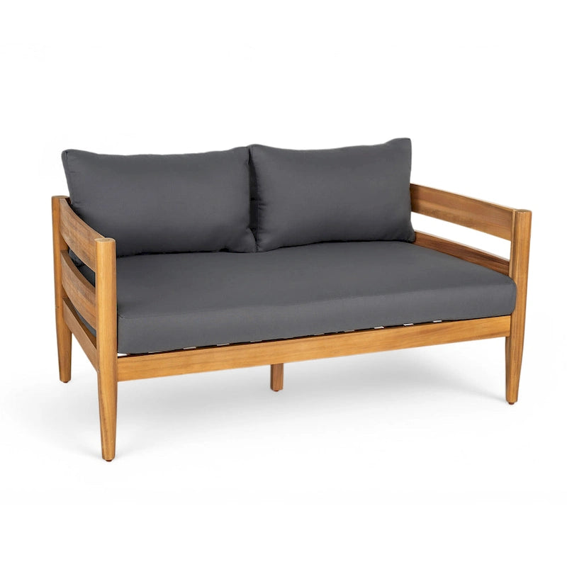 Christopher Knight Home - Ensemble causeuse et table basse d'extérieur en bois d'acacia Ethan