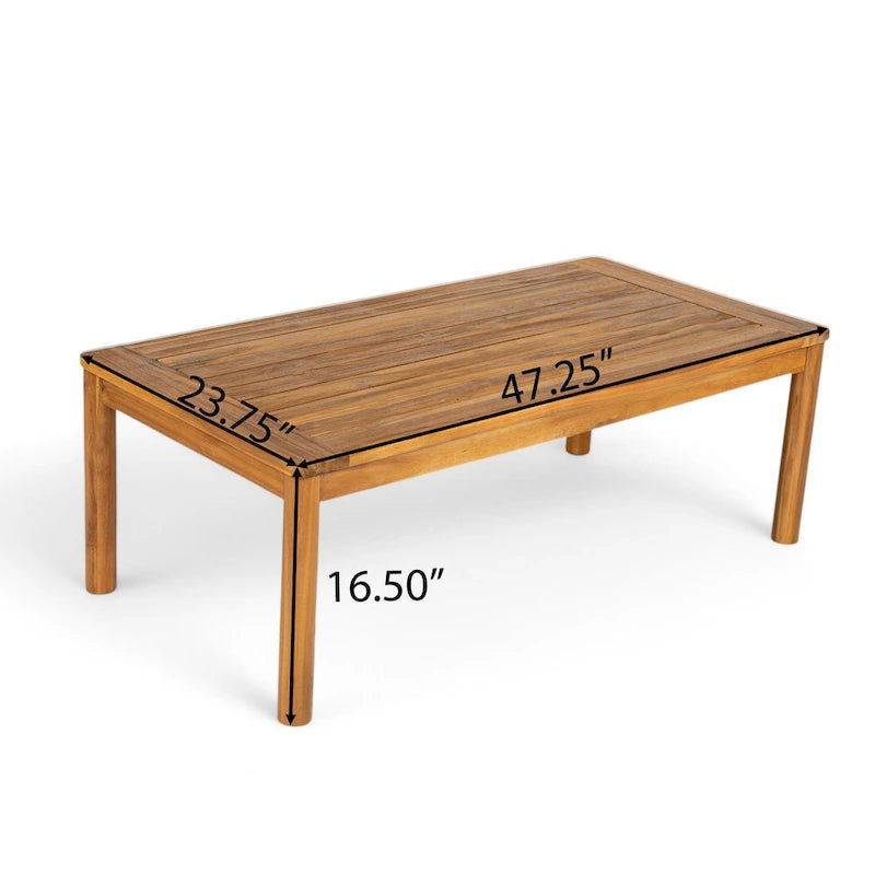 Christopher Knight Home - Ensemble causeuse et table basse d'extérieur en bois d'acacia Ethan