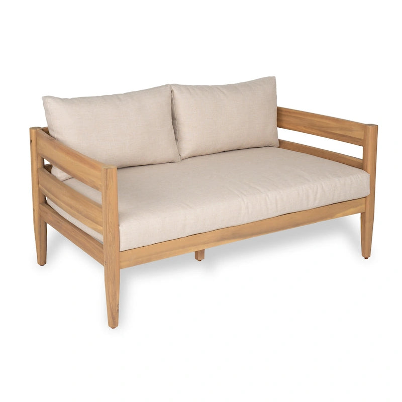Christopher Knight Home - Ensemble causeuse et table basse d'extérieur en bois d'acacia Ethan