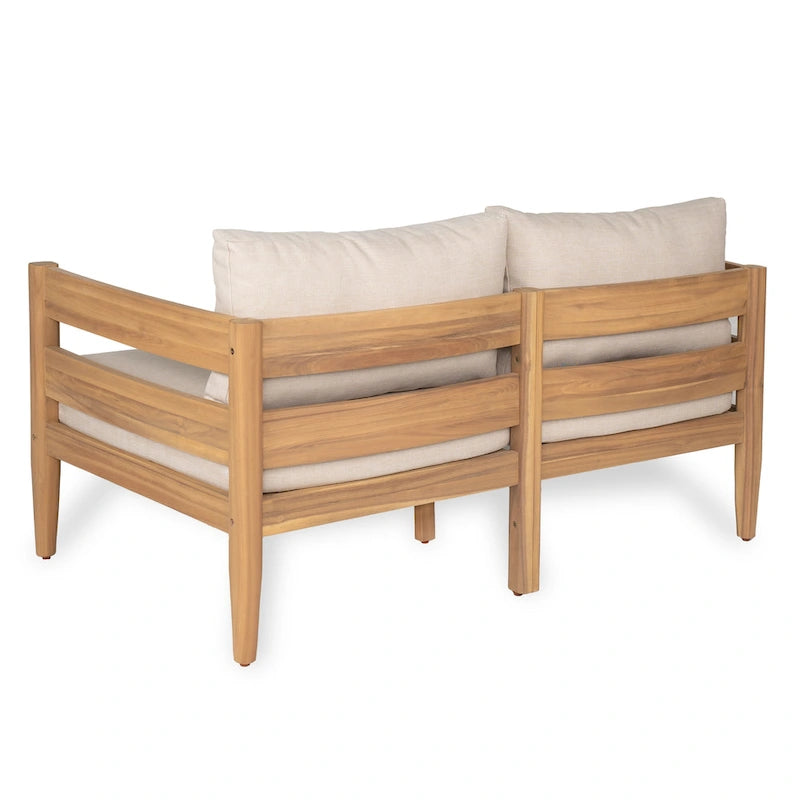 Christopher Knight Home - Ensemble causeuse et table basse d'extérieur en bois d'acacia Ethan