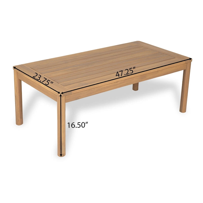 Christopher Knight Home - Ensemble causeuse et table basse d'extérieur en bois d'acacia Ethan