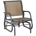 Balançoire de porche Outsunny avec maille respirante, accoudoirs incurvés et cadre en acier pour jardin, piscine, arrière-cour, balcon