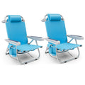 1/2 PCS Chaise de Plage Pliante Fauteuil Sac à Dos en Aluminium Allongé à Plat