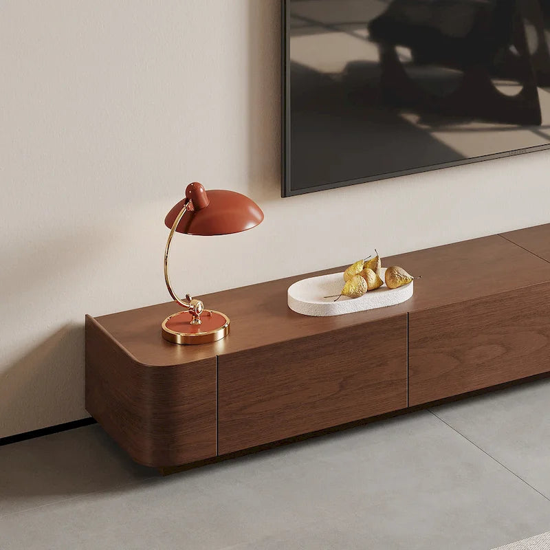 Meubles TV de style Mid-Century Modern, 4-6 tiroirs, Console média en bois massif marron