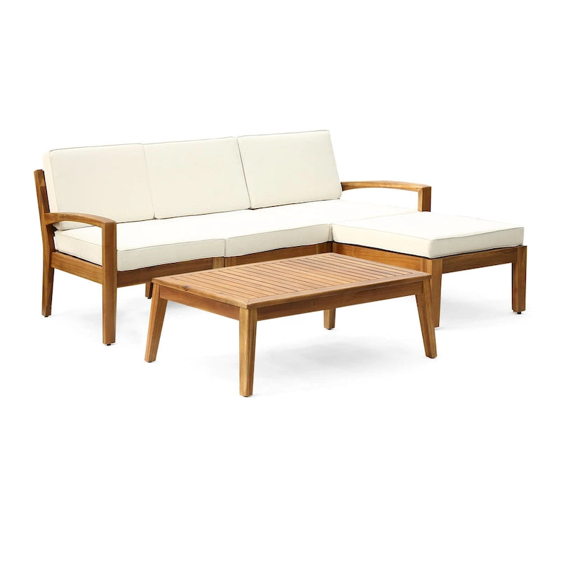 Ensemble de canapé de patio sectionnel en L 3 pièces