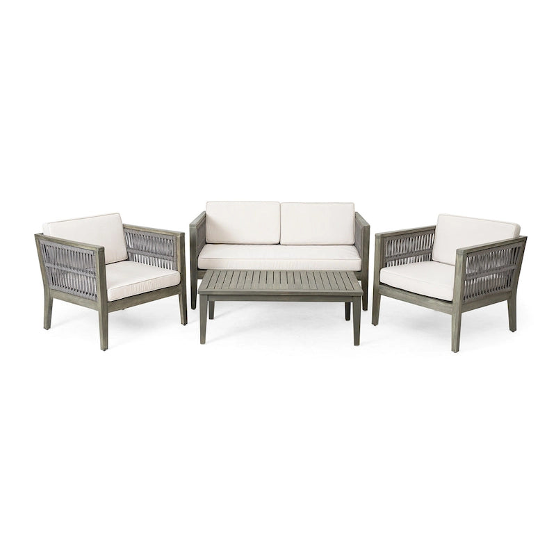 Ensemble de mobilier de jardin 4 pièces avec table basse