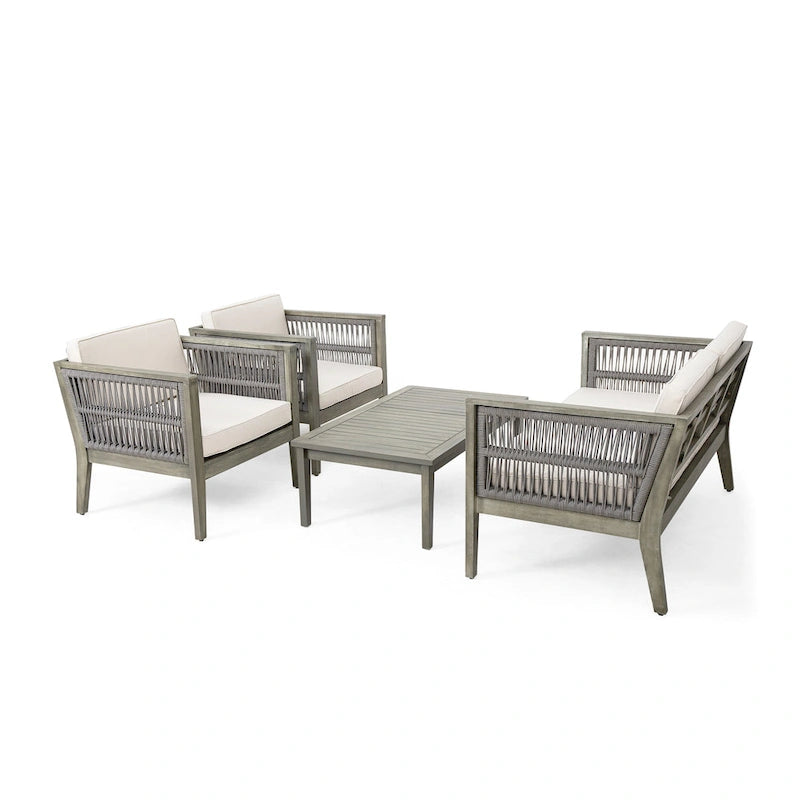 Ensemble de mobilier de jardin 4 pièces avec table basse