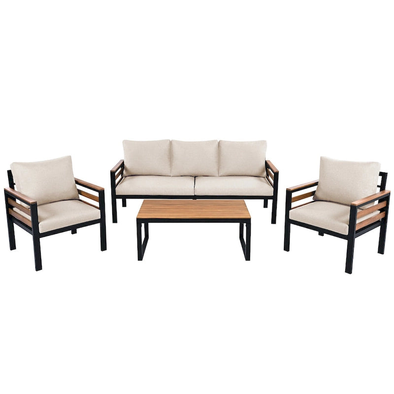 4-Piece Outdoor Furniture Sofa Set for 5 People