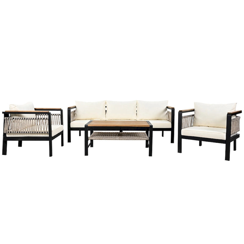Ensemble de canapé d'angle extérieur 4 pièces