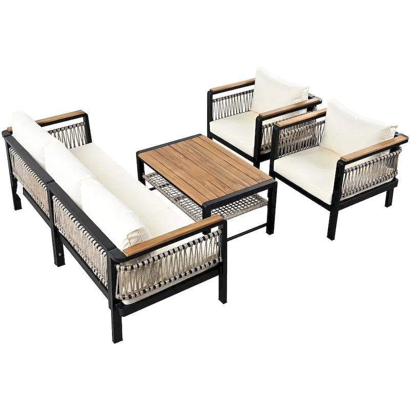 Ensemble de canapé d'angle extérieur 4 pièces