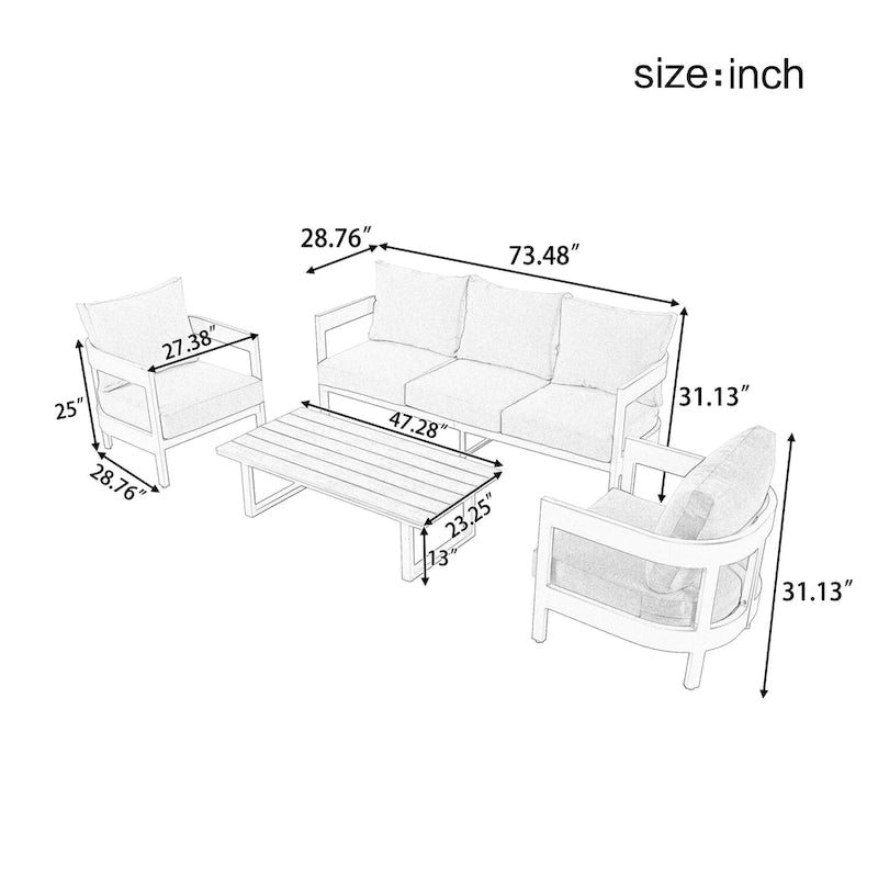Canapés modulables profonds Salons de jardin Chaises longues