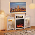 Meuble TV de 81 cm de hauteur avec cheminée, pour téléviseurs jusqu'à 80 po - Télécommande, chauffage écoénergétique, bande lumineuse de 16 couleurs