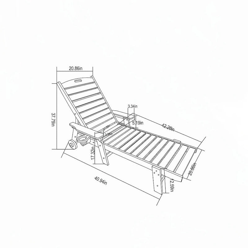 Ensemble de 3 chaises longues surdimensionnées