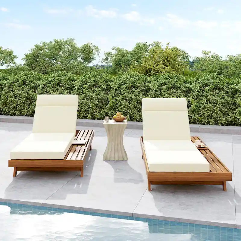 Christopher Knight Home - Lot de 2 chaises longues d'extérieur réglables Harrison en acacia