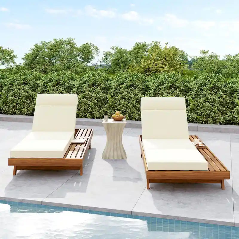 Christopher Knight Home- Harrison Acacia Outdoor Adjustable Chaise Lounge (Set of 2)