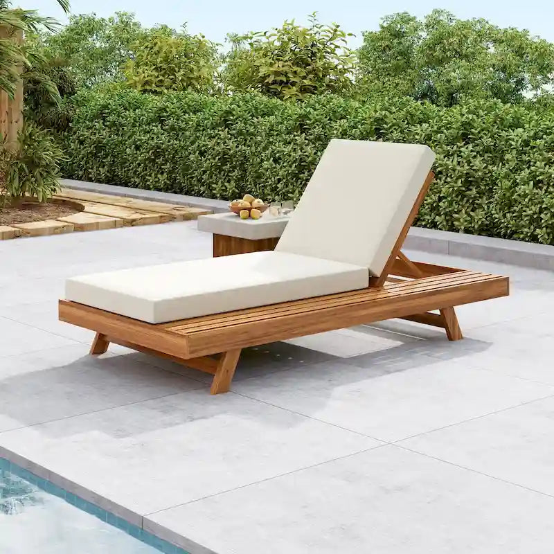 Christopher Knight Home- Halk Acacia Wood Outdoor Chaise Lounge
