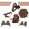 Chaise Adirondack Outsunny 2 places en bois, banc de patio avec table, causeuse d'extérieur pour foyer, véranda, jardin, terrasse