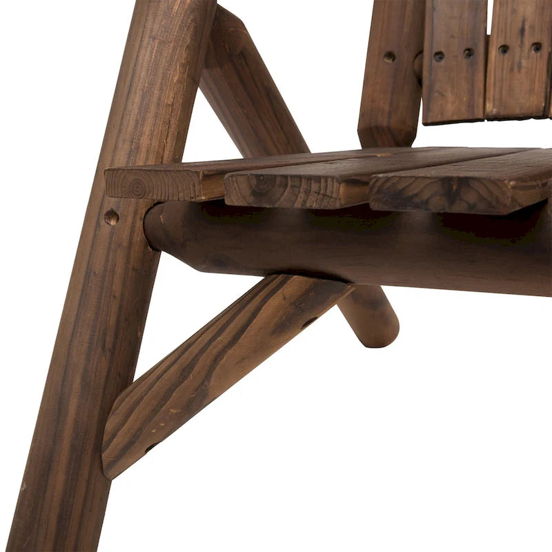 Chaise Adirondack Outsunny 2 places en bois, banc de patio avec table, causeuse d'extérieur pour foyer, véranda, jardin, terrasse